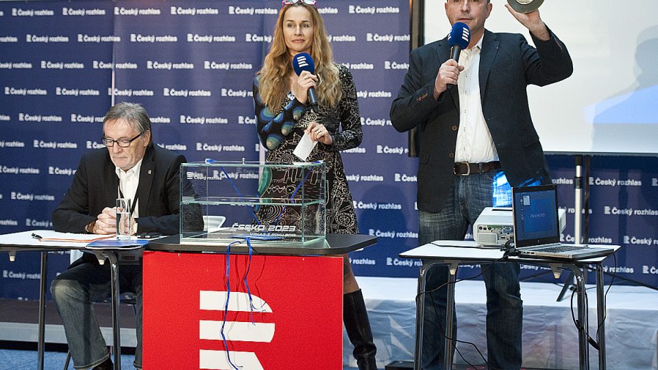 Česko 2023: Slavnostní zakončení projektu, (zleva) Petr Duhan, Lucie Výborná a Jan Pokorný