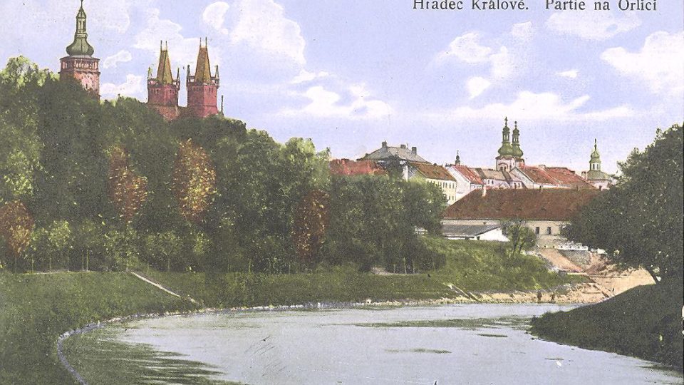 Hradec Králové - Partie na Orlici (pohlednice)